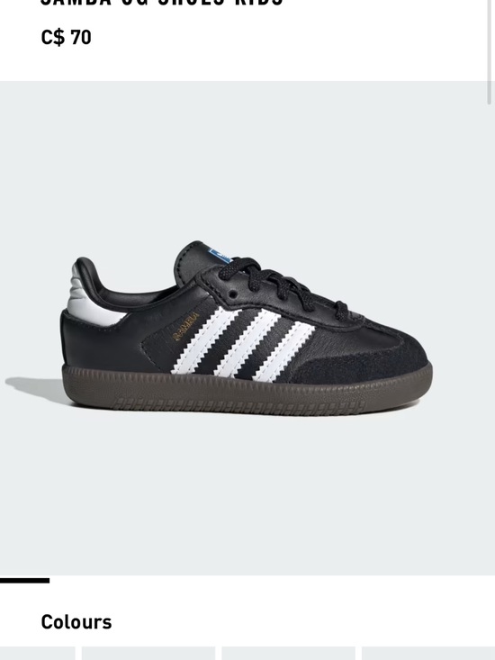 adidas Other - Adidas Toddler Samba Sneakers in Black and White with Gum Sole